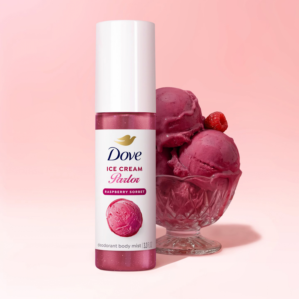 Dove Ice Cream Parlour Deodorant Body Mist - Raspberry Sorbet