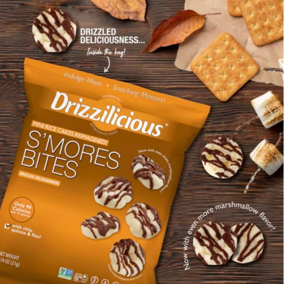 Drizzilicious Mini Rice Cakes - S'mores 0.74oz