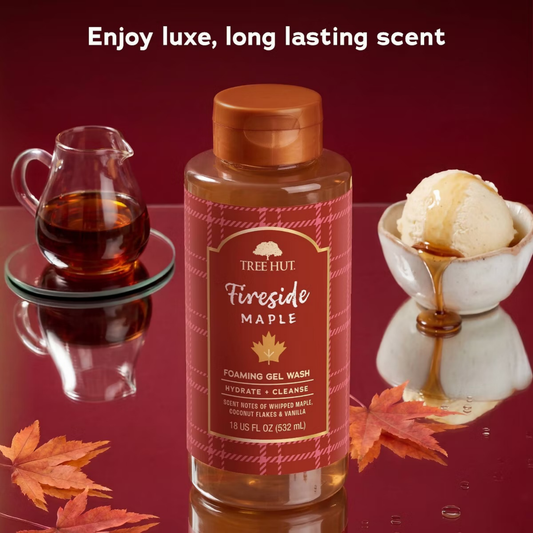 Tree Hut Foaming Gel Body Wash - Fireside Maple