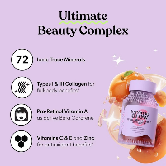 Lemme Glow Collagen Gummies - Hair Skin & Nails Support