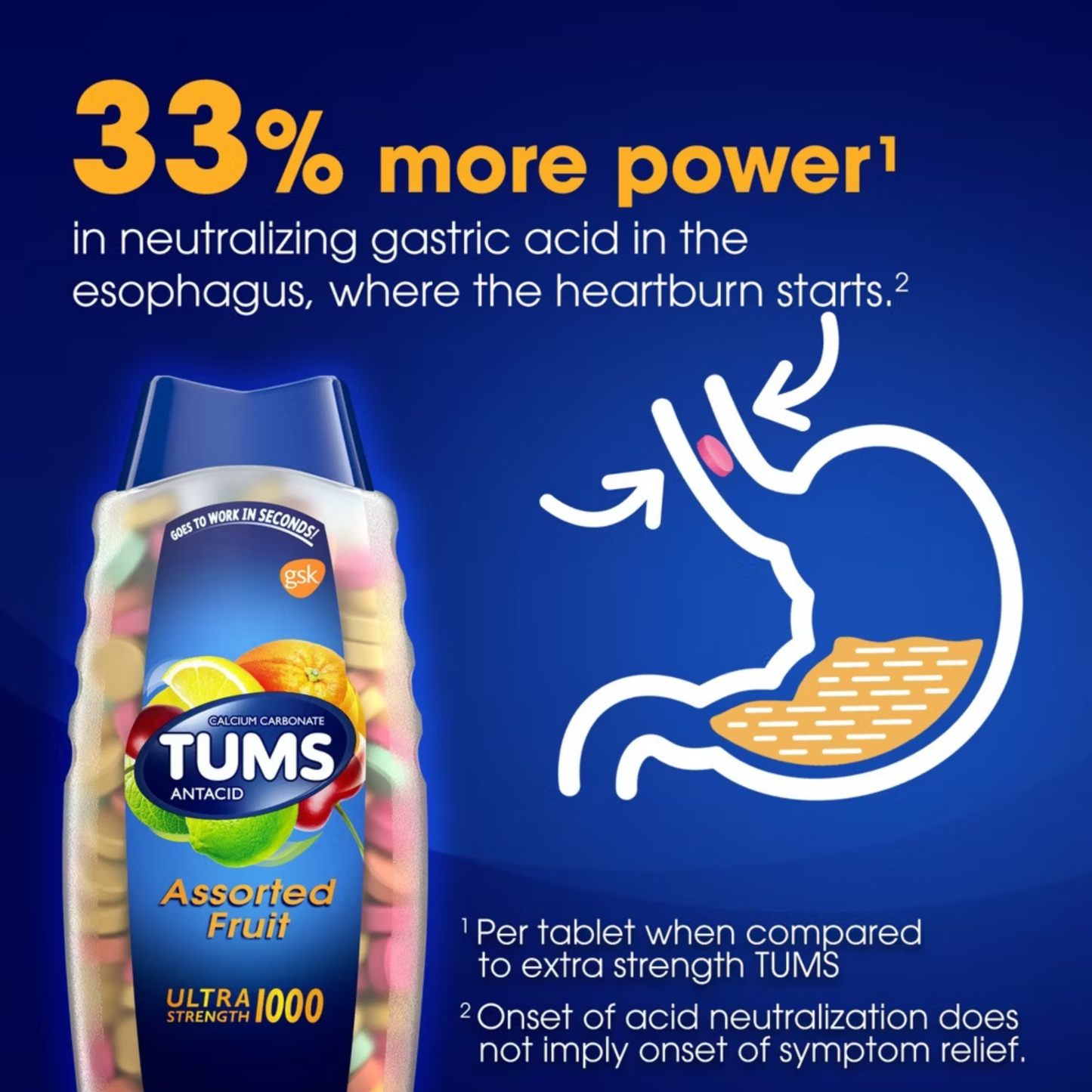 Tums Ultra Strength Antacid Chewable Tablets - Assorted Fruit