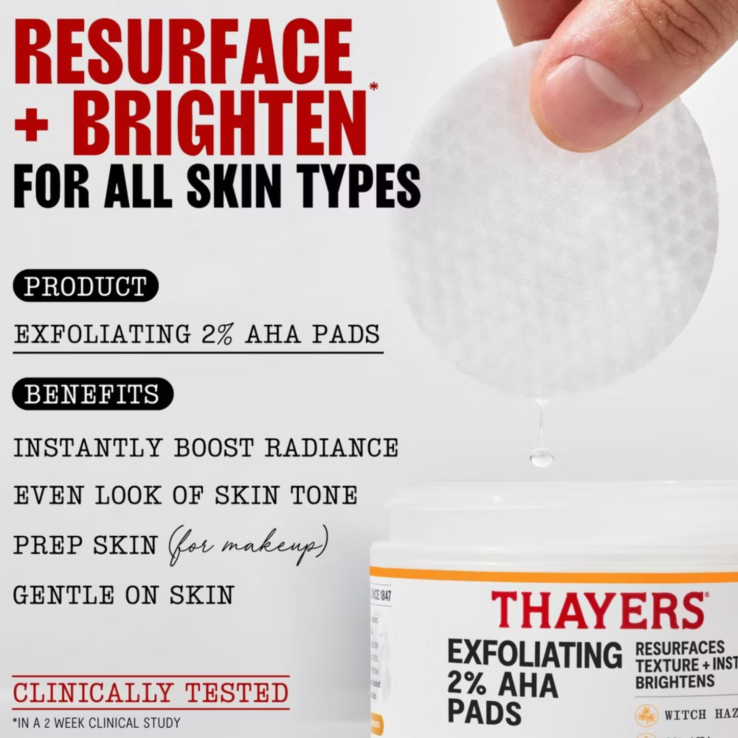Thayers Exfoliating 2% AHA Face Pads