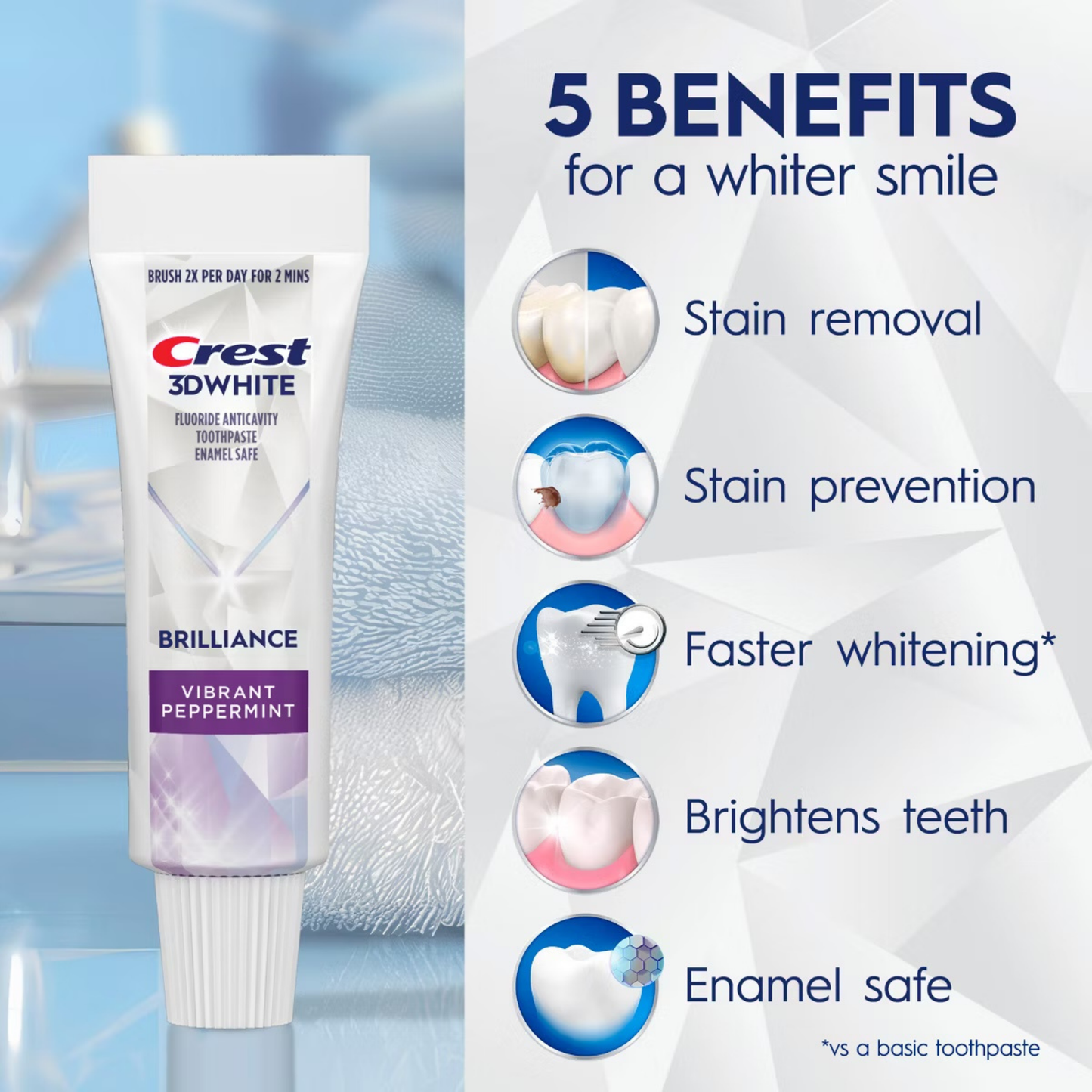 Crest 3D White Brilliance Travel Mini - Vibrant Peppermint
