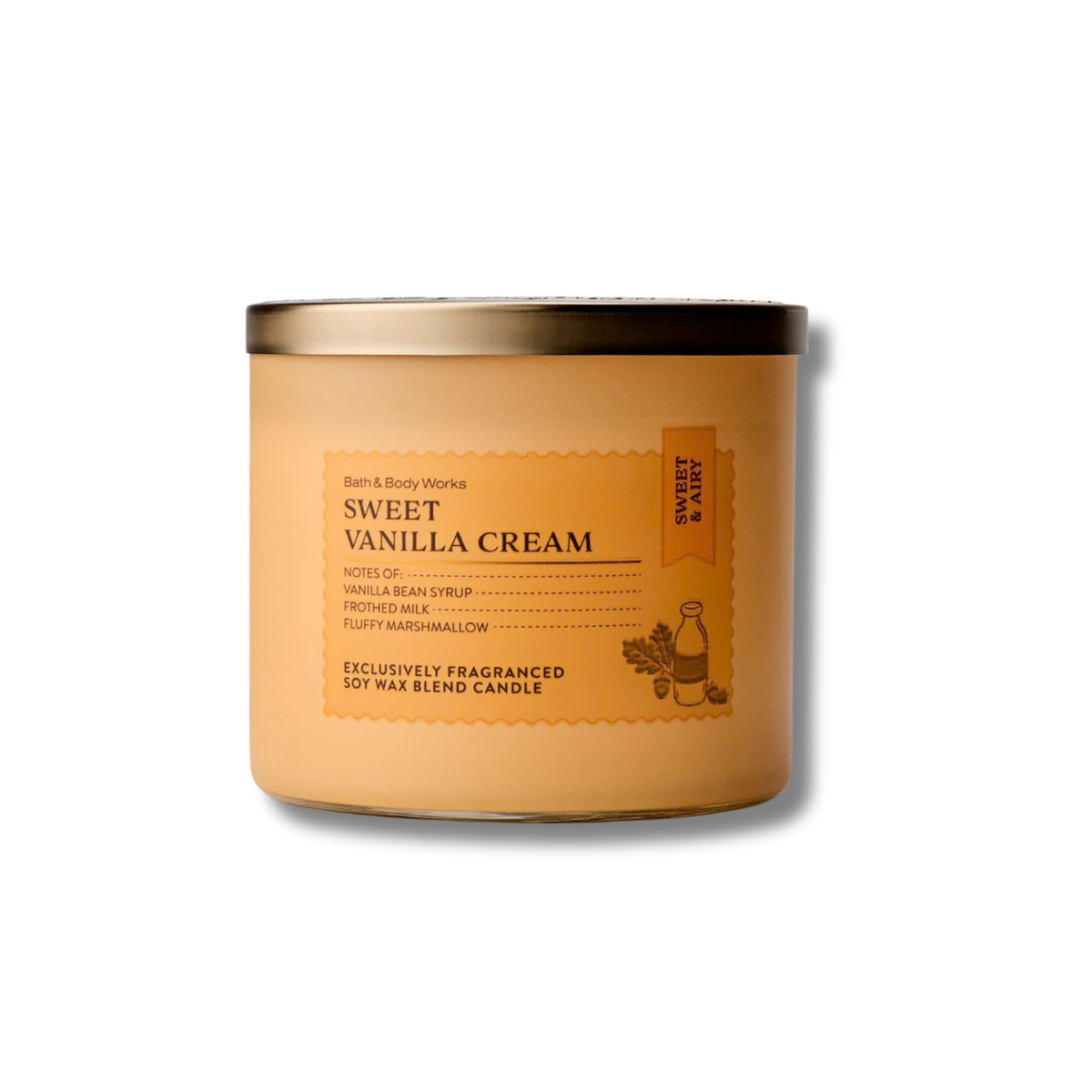 Bath & Body Works 3 Wick Candle - Sweet Vanilla Cream