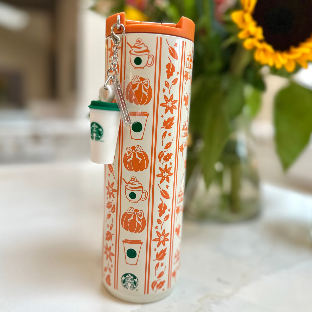 Starbucks x Disney Pumpkin Spice Latte Travel Bottle With Charm