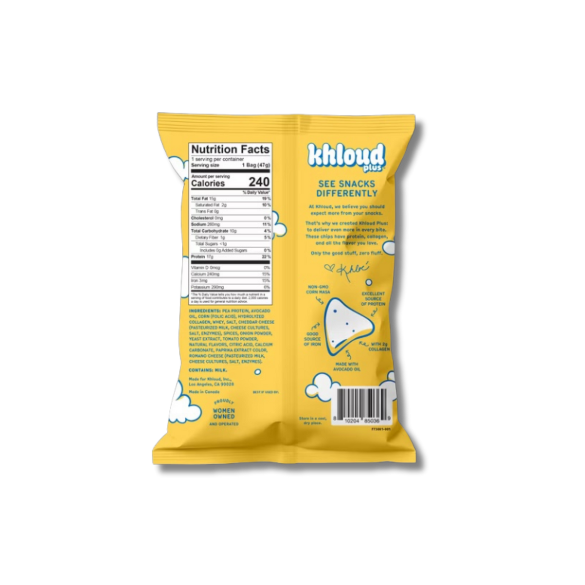 Khloud Plus Collagen Protein Chips - Nacho 1.6oz Snack Size