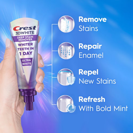 Crest 3D White Deep Stain Remover Daily Toothpaste - Ultra White