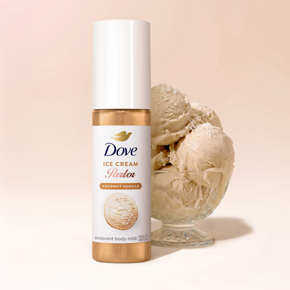 Dove Ice Cream Parlour Deodorant Body Mist - Coconut Vanilla