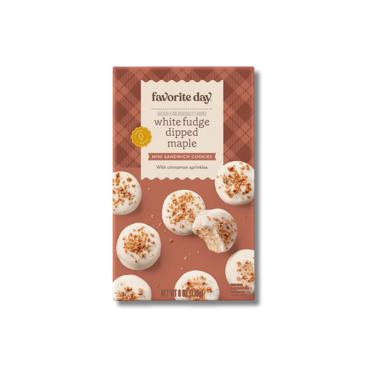 Favourite Day Mini Sandwich Cookies - White Fudge Dipped Maple