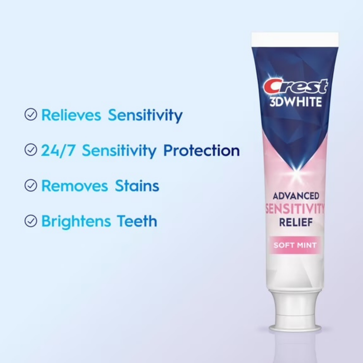 Crest 3D White Advanced Sensitivity Relief Toothpaste - Soft Mint (2 Pack)