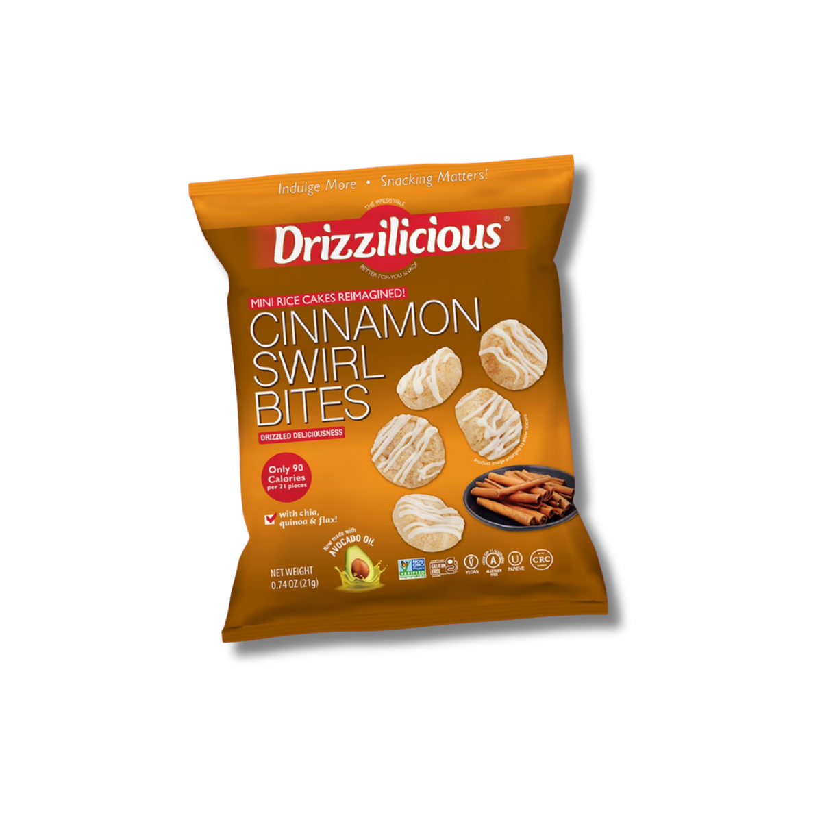 Drizzilicious Mini Rice Cakes - Cinnamon Swirl 0.74oz