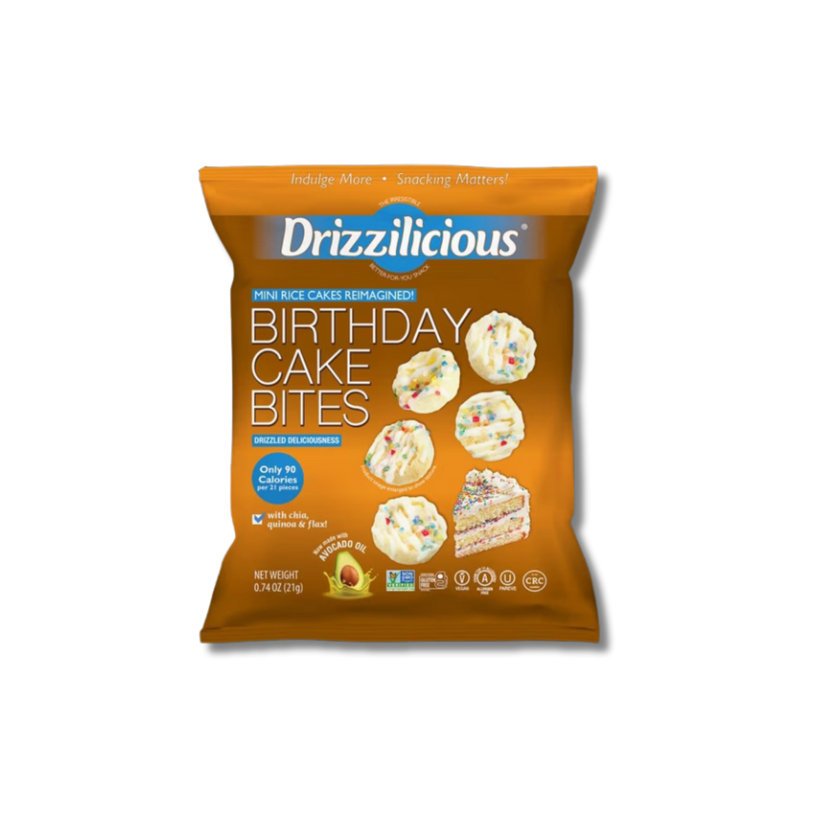 Drizzilicious Mini Rice Cakes - Birthday Cake 0.74oz