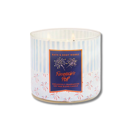 Bath & Body Works 3 Wick Candle - Firecracker Pop