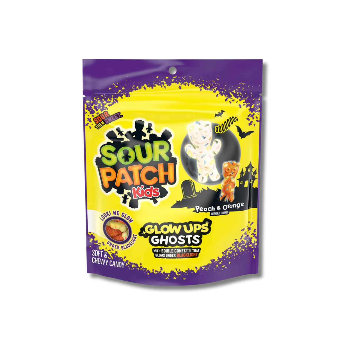 Sour Patch Kids Glow Up Ghosts - Peach & Orange 8.37oz
