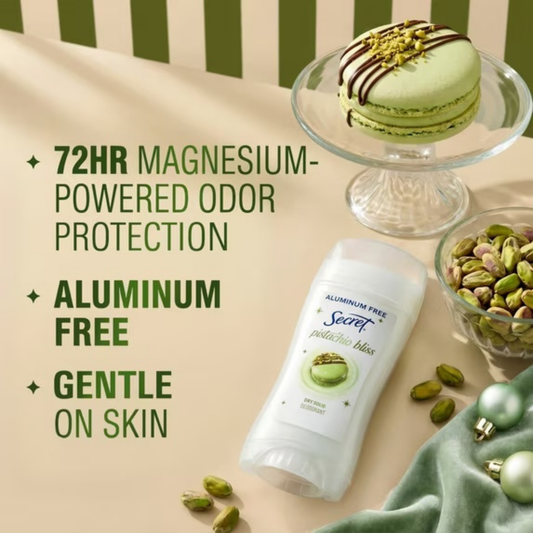 Secret Aluminium Free Dry Solid Deodorant - Pistachio Bliss