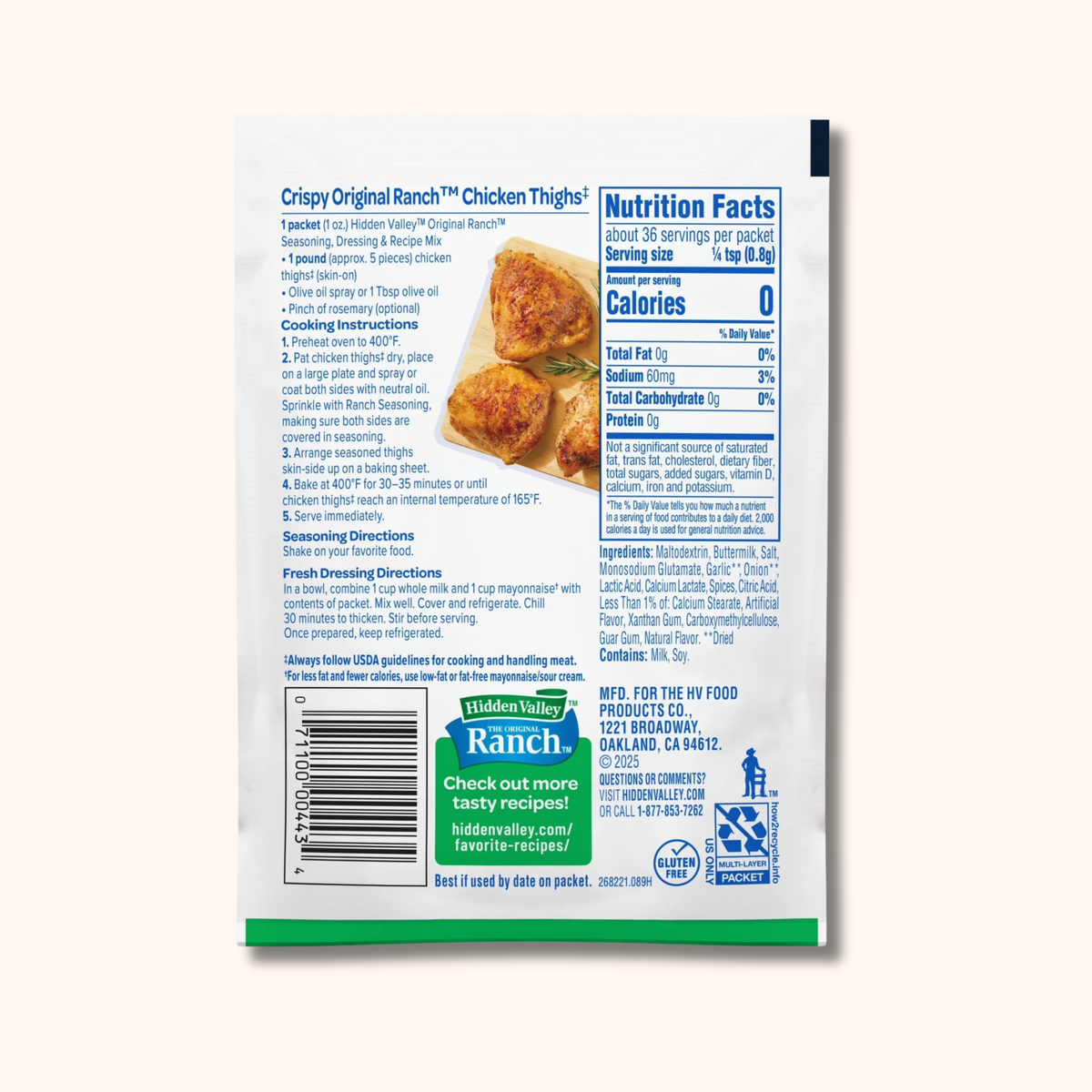 Hidden Valley Ranch Seasoning Dressing & Recipe Mix
