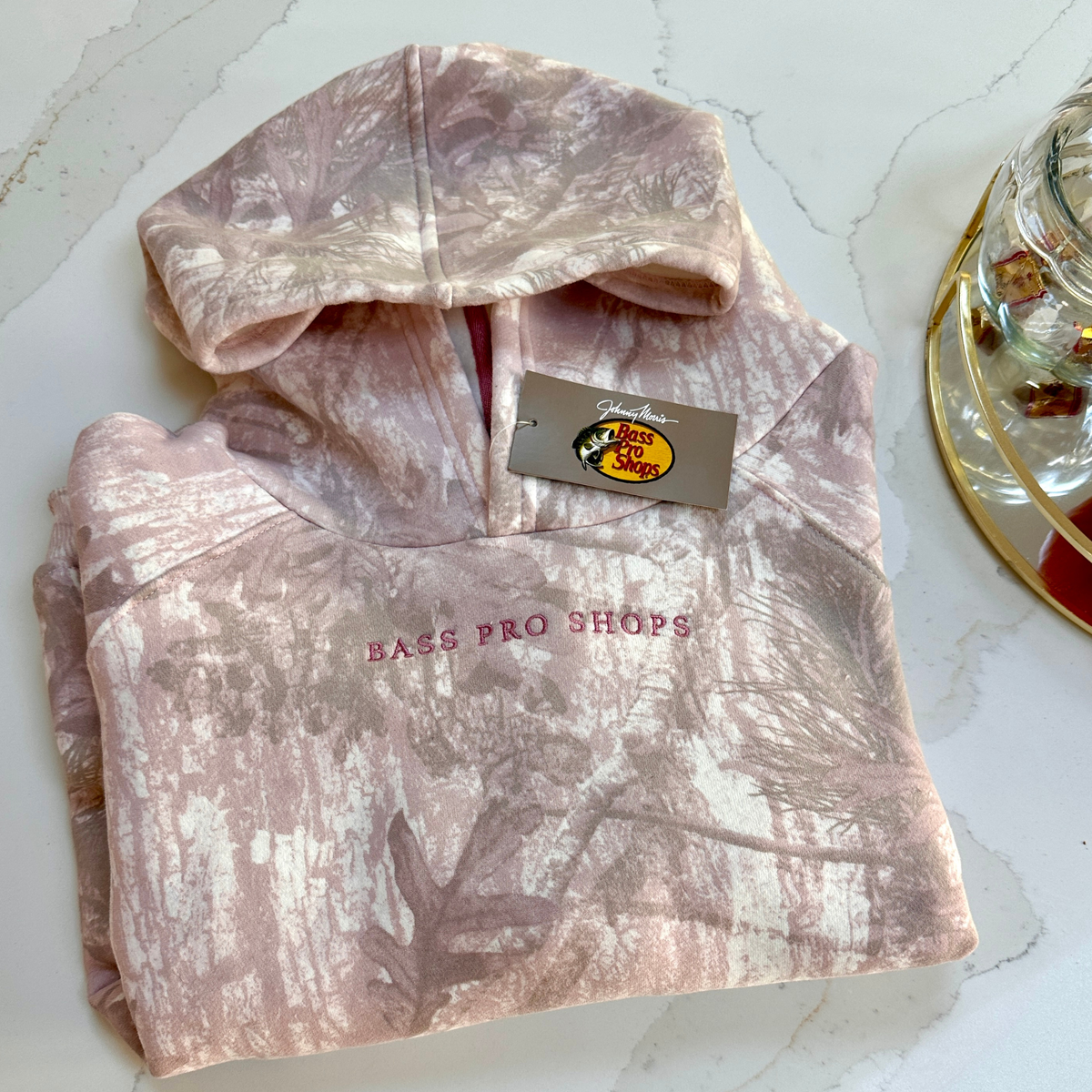 Bass Pro Womens Camo Hoodie - Pink Size Small