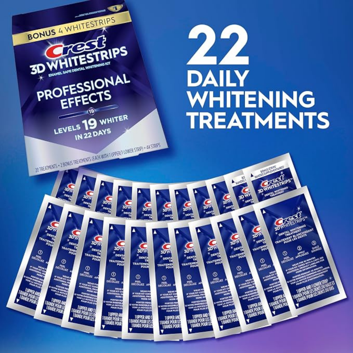 Crest 3D Whitestrips Professional Effects (4 Bonus Pack) - 22 Treatments