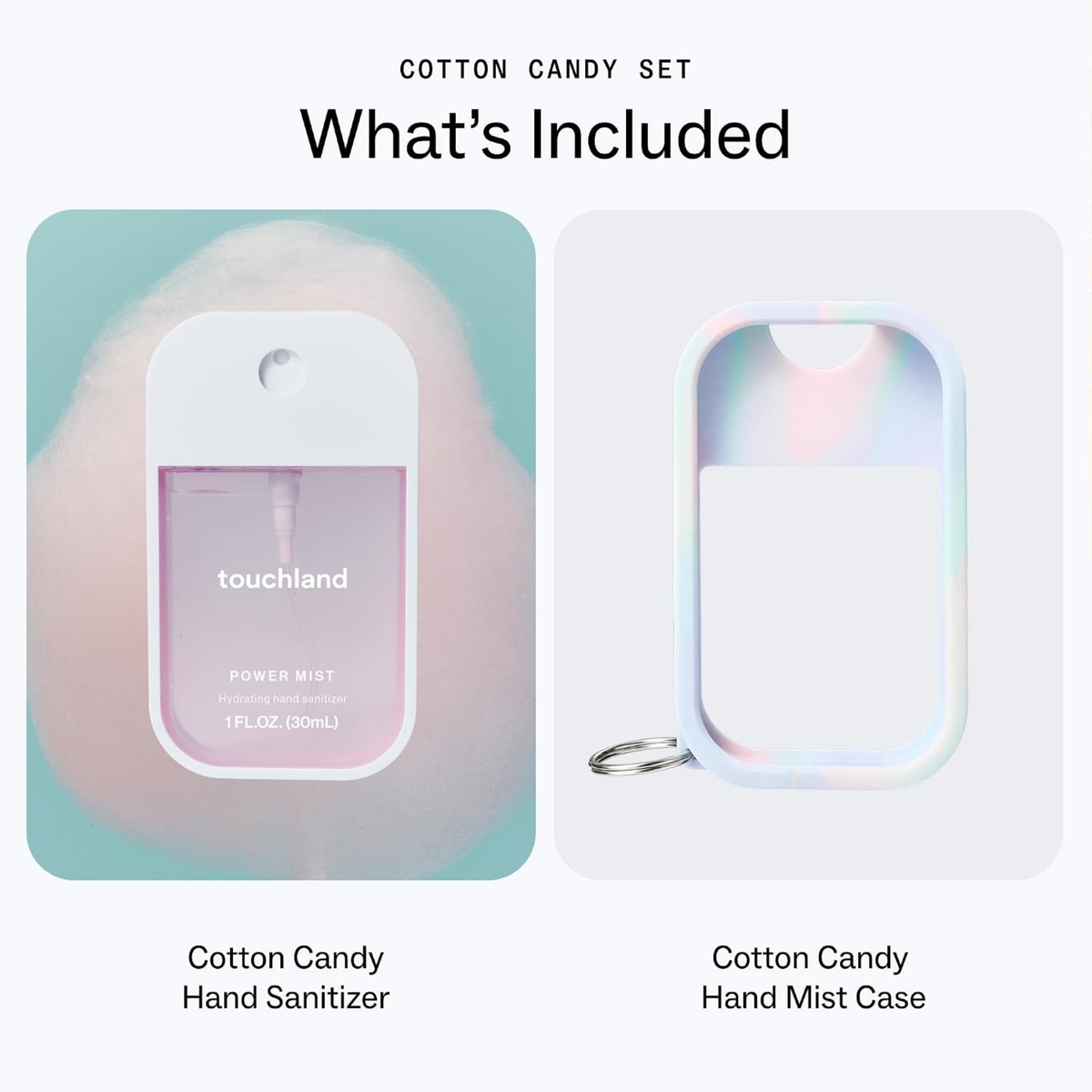 Touchland Hand Sanitiser & Case - Cotton Candy