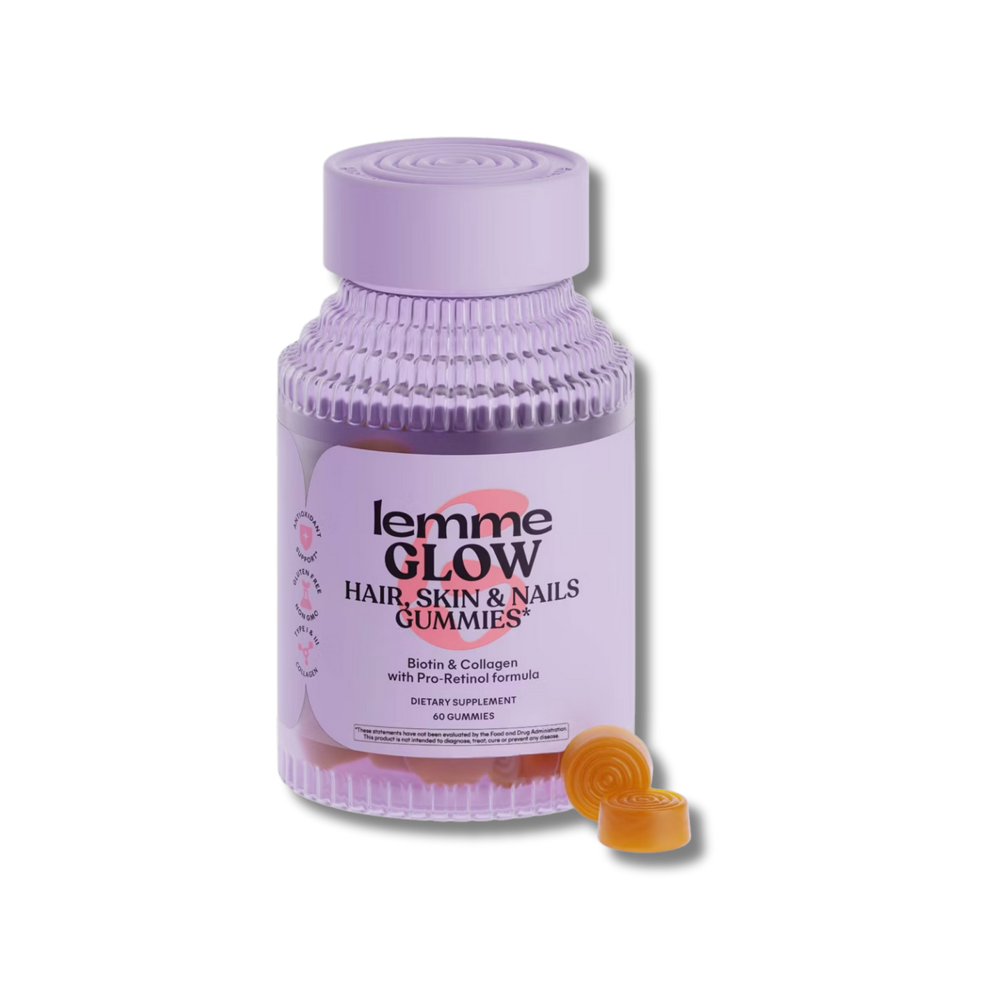 Lemme Glow Collagen Gummies - Hair Skin & Nails Support