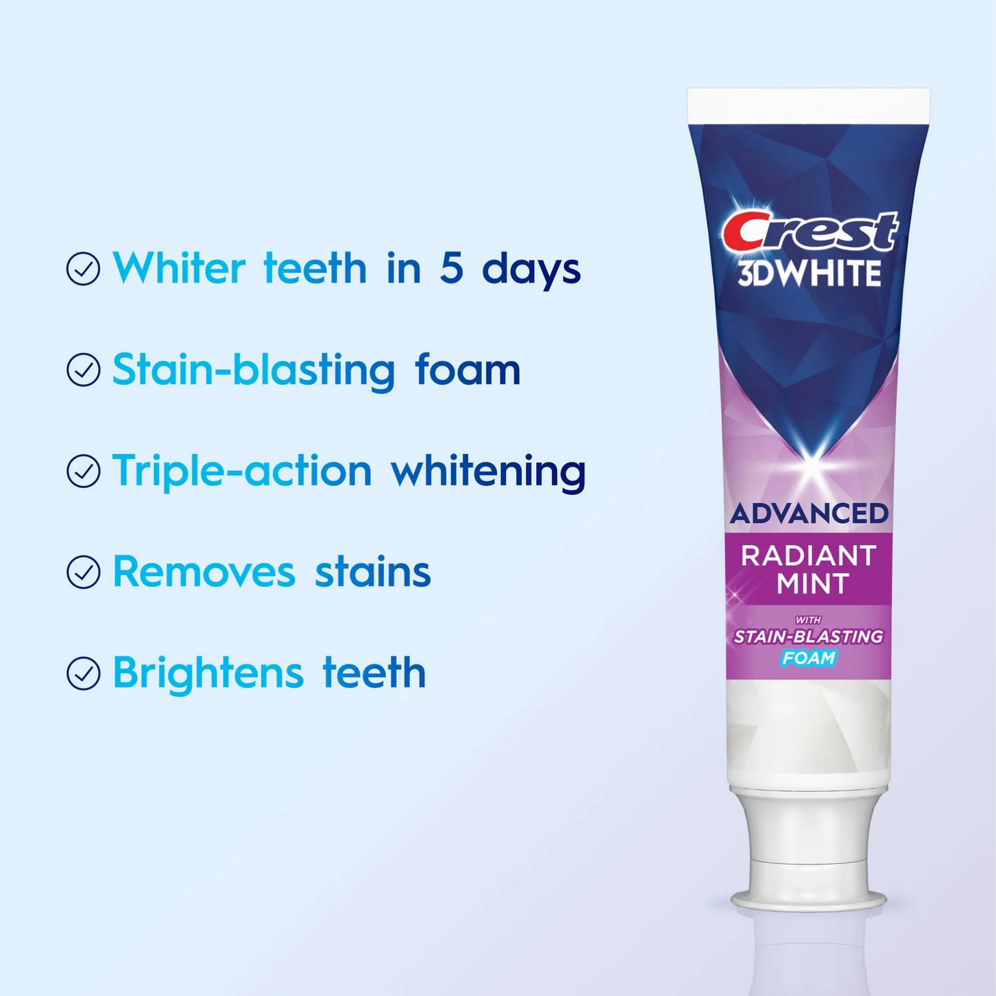 Crest 3D White Advanced Teeth Whitening Toothpaste - Radiant Mint (3 pack)