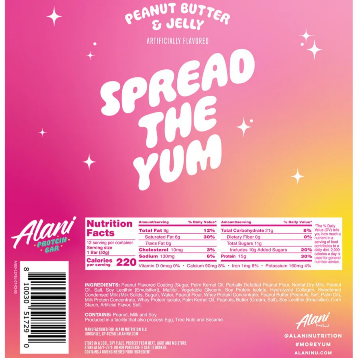 Alani Nu Protein Bar - Peanut Butter & Jelly
