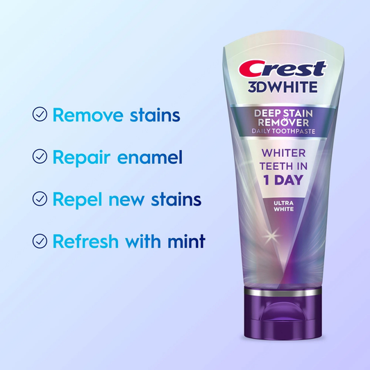 Crest 3D White Deep Stain Remover Daily Toothpaste - Ultra White 2.1oz