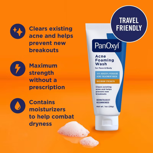 PanOxyl 10% Benzoyl Peroxide Acne Foaming Wash - Travel Mini 1oz