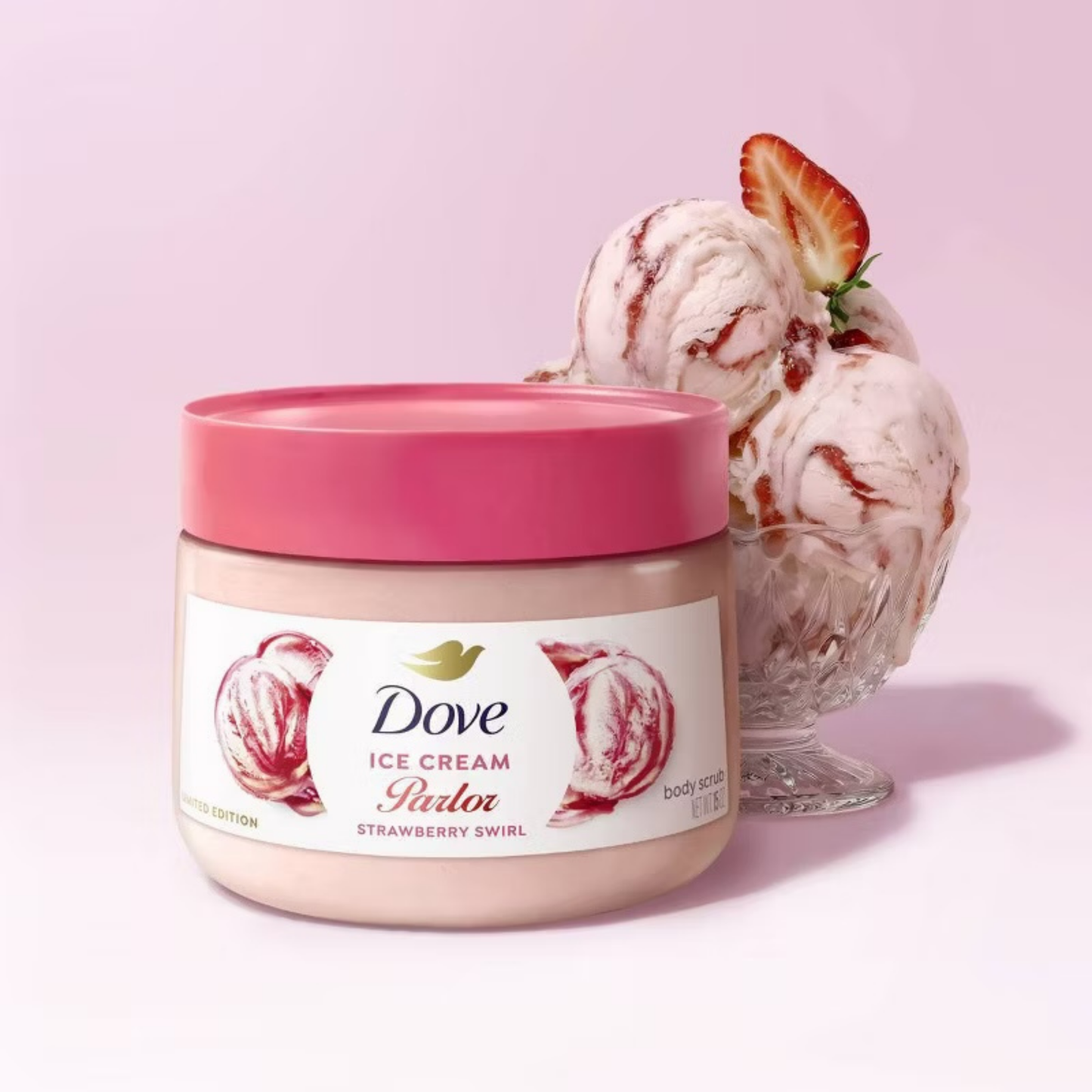 Dove Ice Cream Parlor Body Scrub - Strawberry Swirl