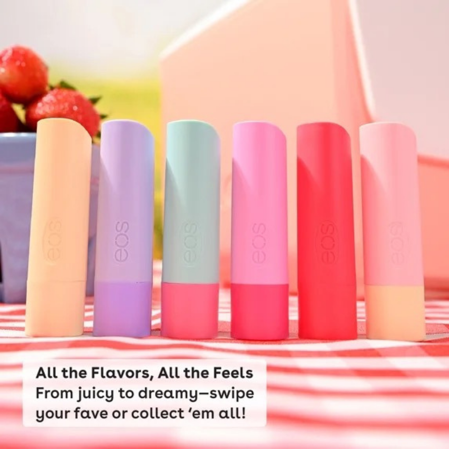 EOS Shea Lip Balm 3 Pack - Honey Apple, Coconut Milk & Raspberry Kiwi Splash