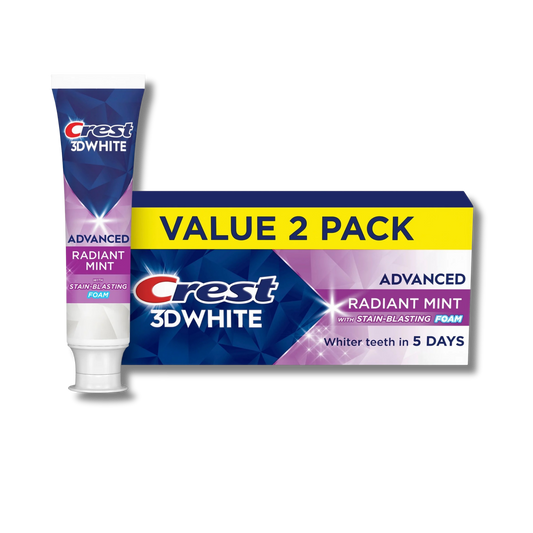 Crest 3D White Advanced Teeth Whitening Toothpaste - Radiant Mint (2 pack)