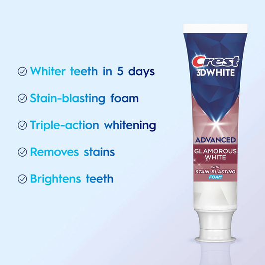 Crest 3D White Advanced Teeth Whitening Toothpaste - Glamorous White (2 pack)