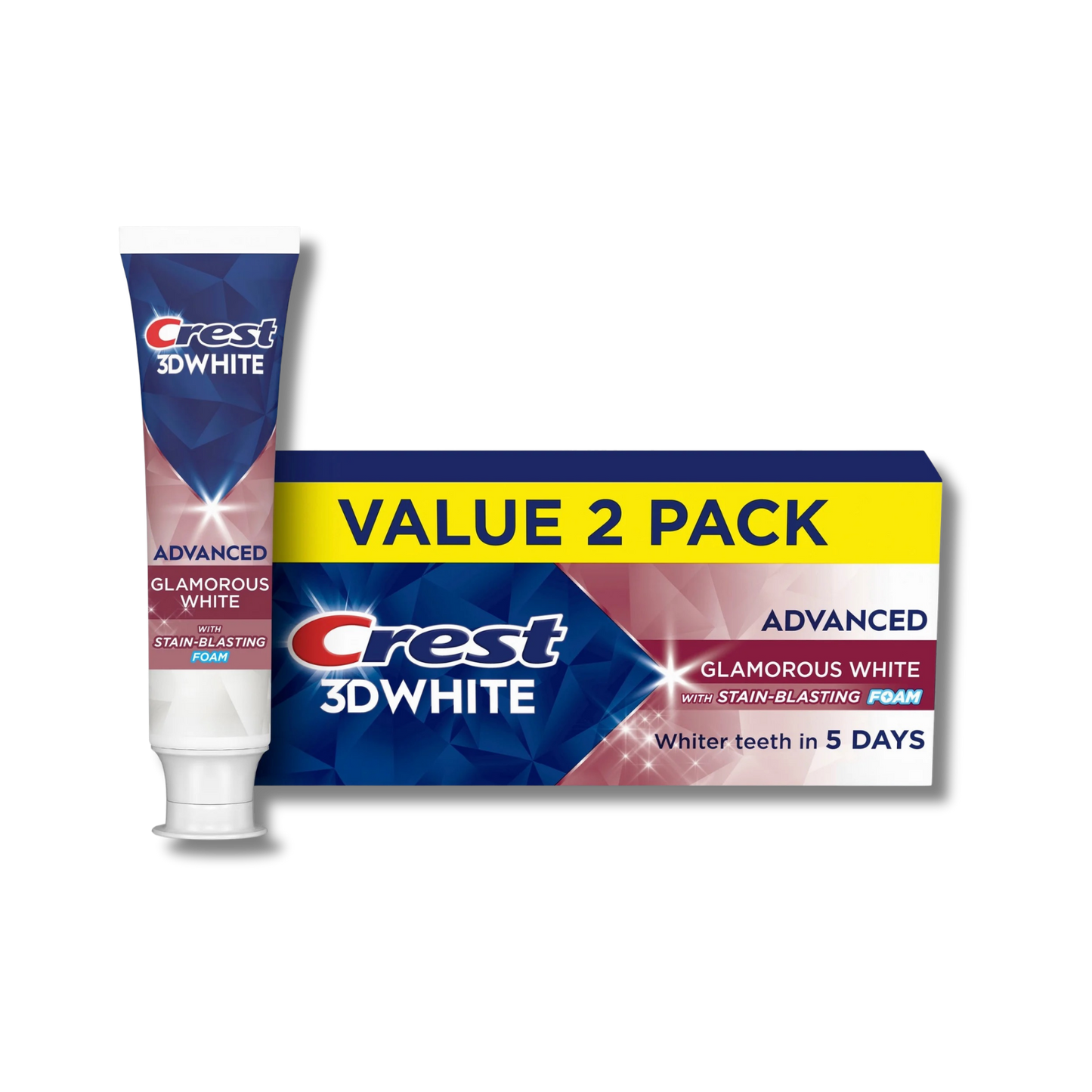 Crest 3D White Advanced Teeth Whitening Toothpaste - Glamorous White (2 pack)