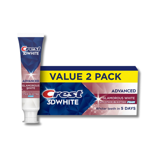 Crest 3D White Advanced Teeth Whitening Toothpaste - Glamorous White (2 pack)