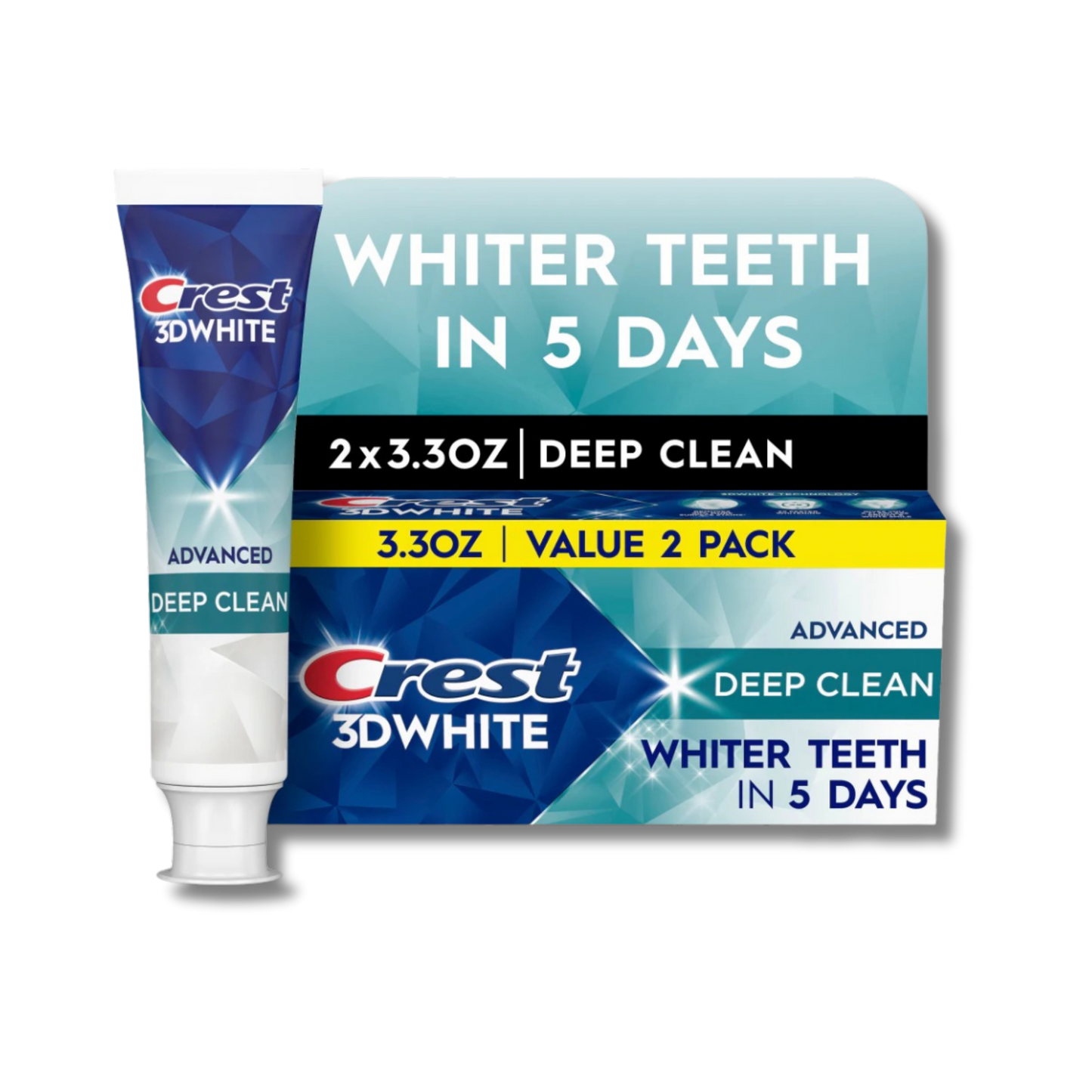 Crest 3D White Advanced Teeth Whitening Toothpaste - Deep Clean (2 pack)