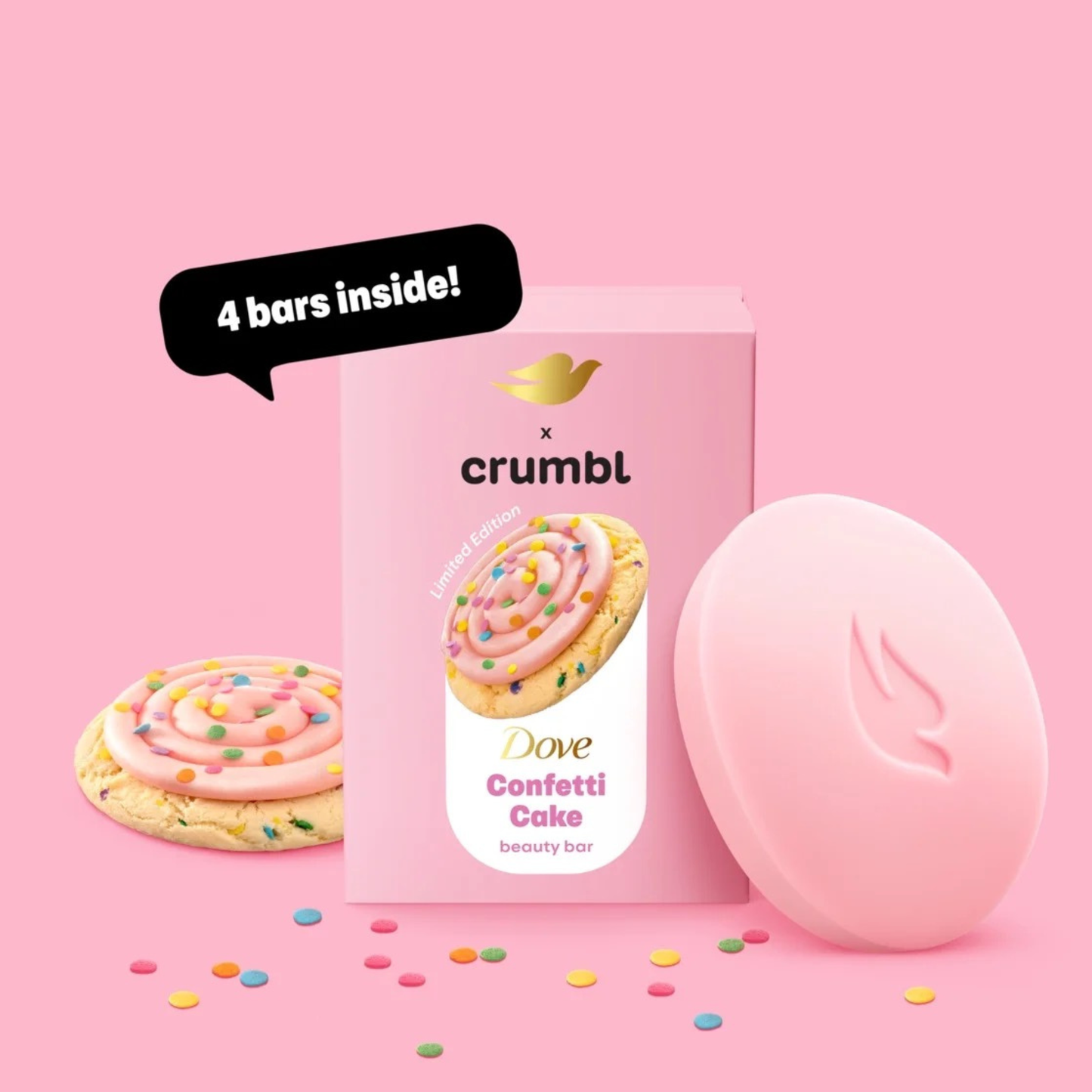 Dove Crumbl Beauty Bar - Confetti Cake Single Bar Soap