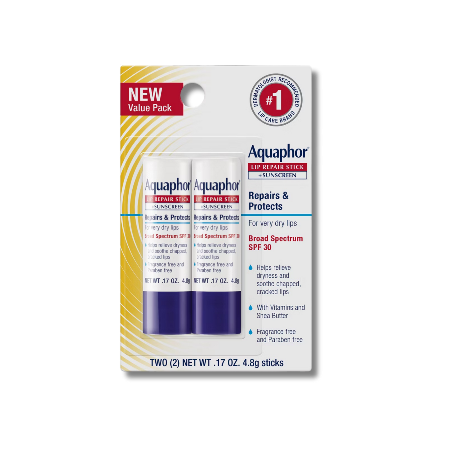Aquaphor Lip Balm Repair Stick SPF30 2PK